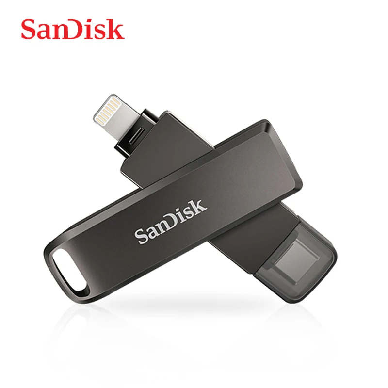 

SanDisk Lightning USB3.0 iXpand Flash Drive Luxe 256GB The 2-in-1 Flash Drive 128GB 64GB For iPhone/ iPad Pro/Mac IX60N/70N/90N