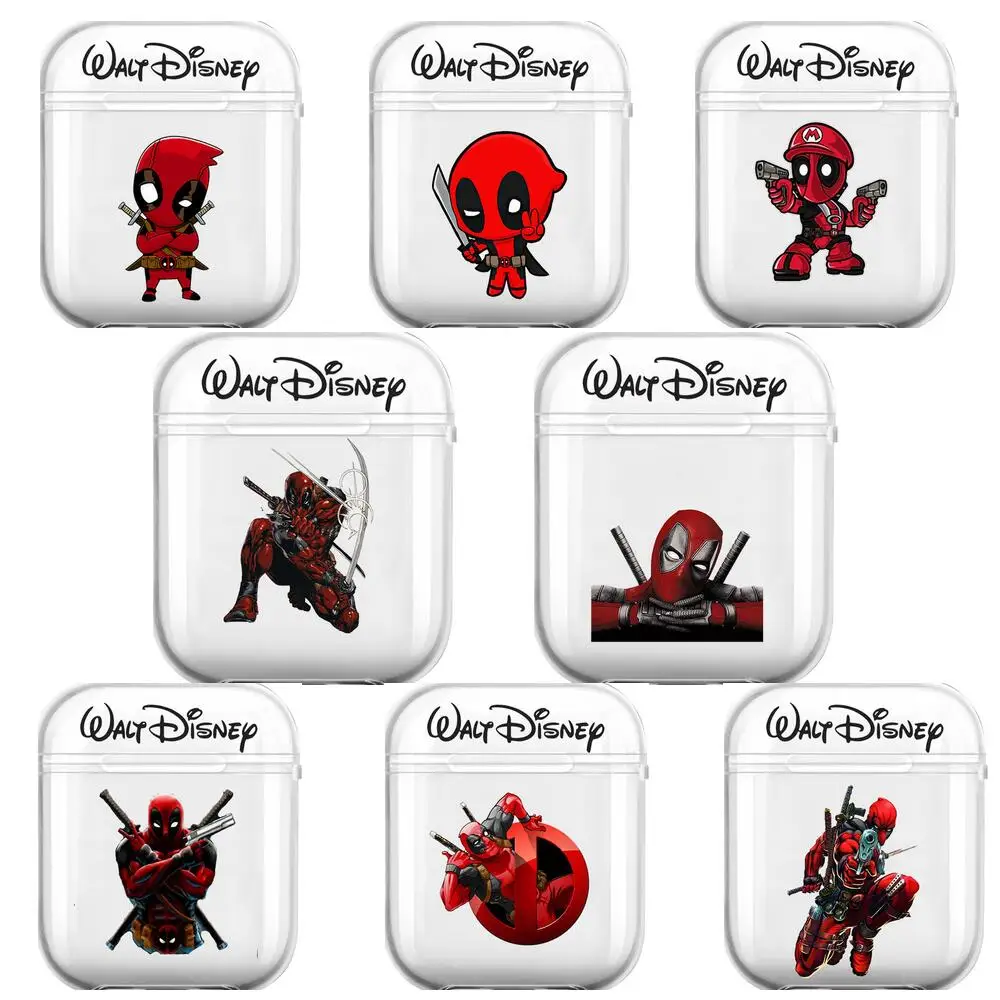 

Мягкие силиконовые чехлы Marvel Дэдпул для Airpods 1/2, защитный чехол для беспроводных наушников Bluetooth для Air Pods, сумки для зарядных устройств