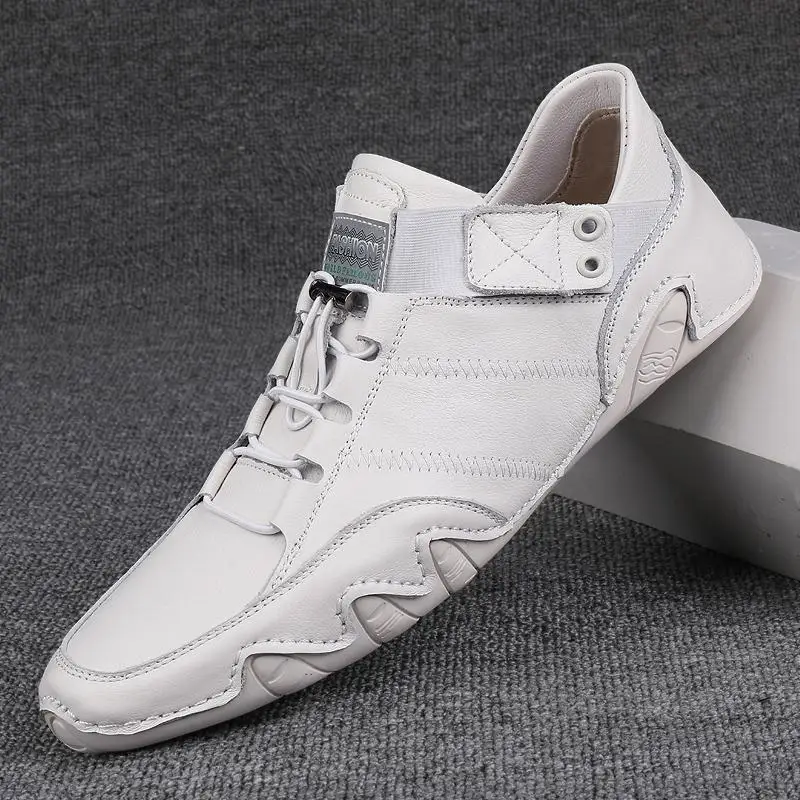 

Spring Men's Leather Shoes Genuine Leather Casual Fashion Slip-on Tods Fashionable All-Match Fashionable Flat Heel Soft Bottom L
