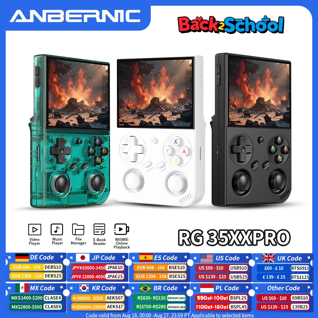 Фото Портативная игровая консоль Anbernic RG 35XXPro в стиле ретро, игровой плеер RG35XX Pro, поддержка RixelHK, контроллер потоковой передачи Wi-Fi, HD ТВ-выход №1