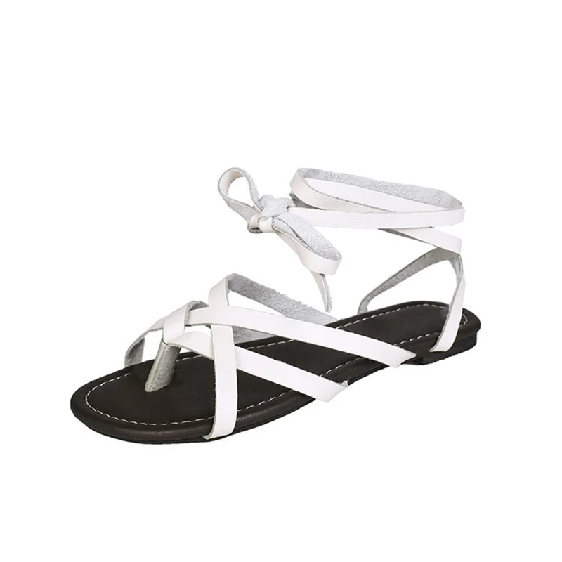 Women Sandals Gladiator Casual Women Shoes Summer Large Size 43 Flat Sandals Lace-Up Beach Comfortable Sandals Women