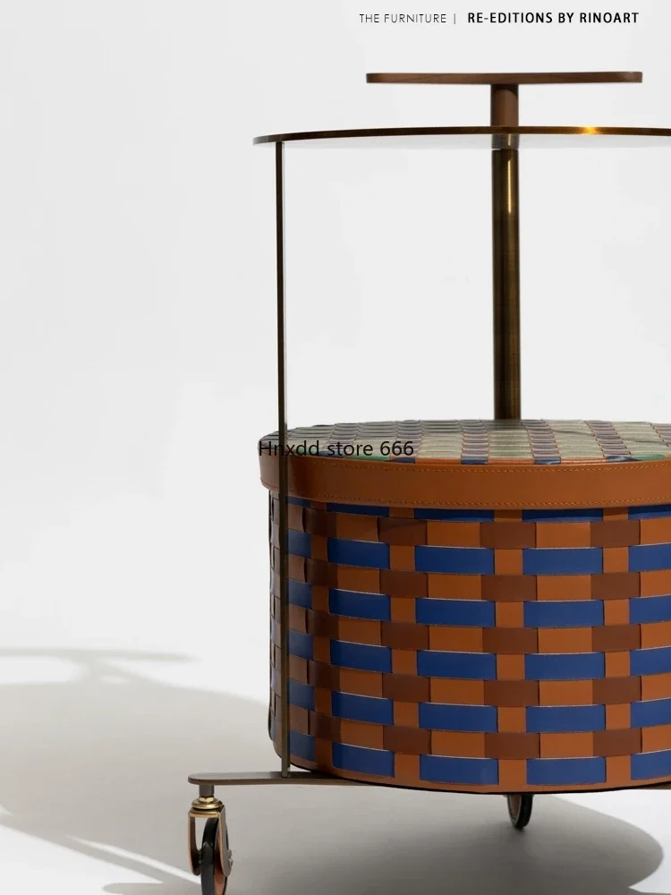 Плетеная двухслойная тележка из нержавеющей стали журнальный столик подвижная