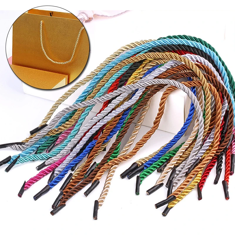 

25Pcs Multi-Color Twisted Gift Bag Rope Wine Box Handle Replacement Nylon Cords For DIY Craft Braided Decoration 35cm Length