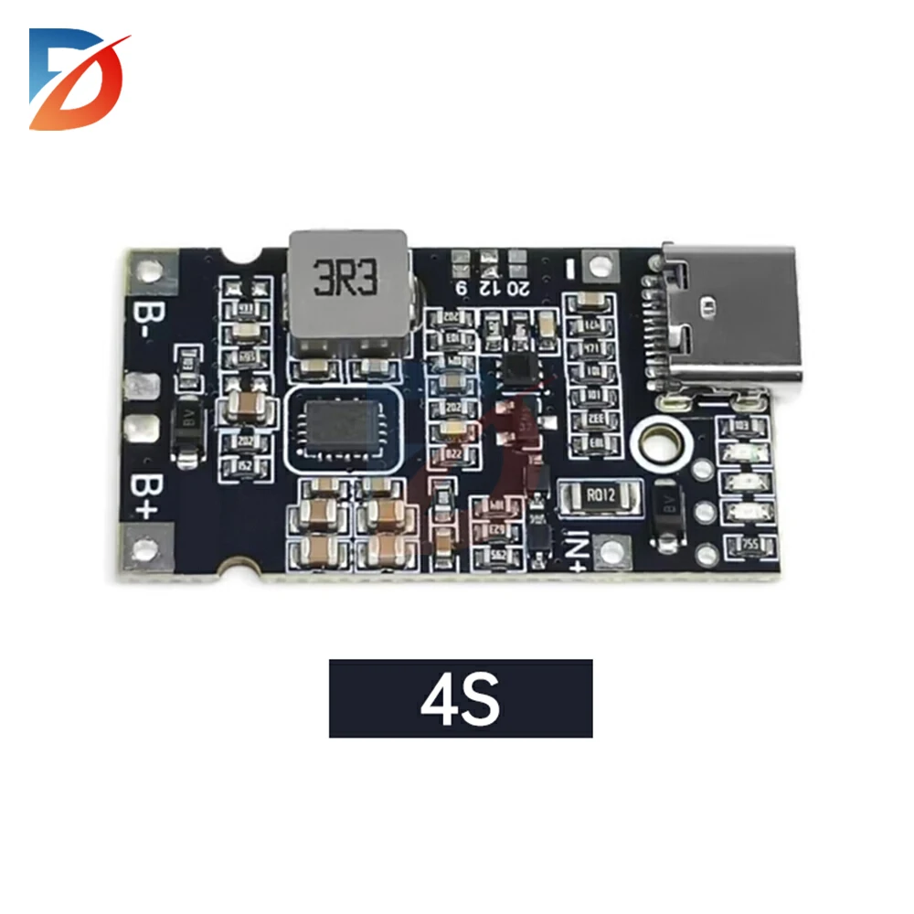 Фото 2S 3S 4S Type-C USB 4,5 В-15 В Step-Up Buck QC Модуль зарядного устройства для быстрой зарядки литиевой батареи 18650 с защитой от температуры №1