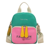 korean style macaron shoulder bag contrast color canvas messenger bags for girls boys kids casual fashion outdoor accessories