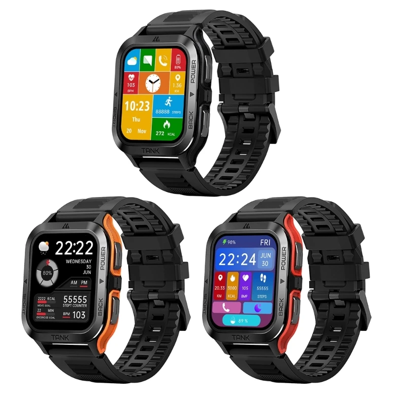 

2023 New KOSPET M2 Smartwatch 1.85" Fitness Trackers IP69K Waterproof with Blood Oxygen Heart Rate Monitoring