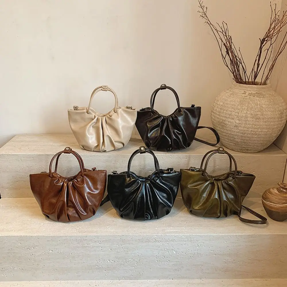 Осенняя винтажная кожаная сумка с масляным воском складная классическая ретро