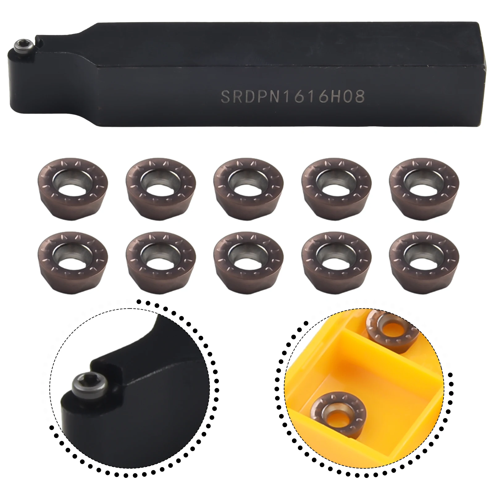 Эффективные работы резки с токарным станком SRDPN1616H08 16x100 мм внешним держателем