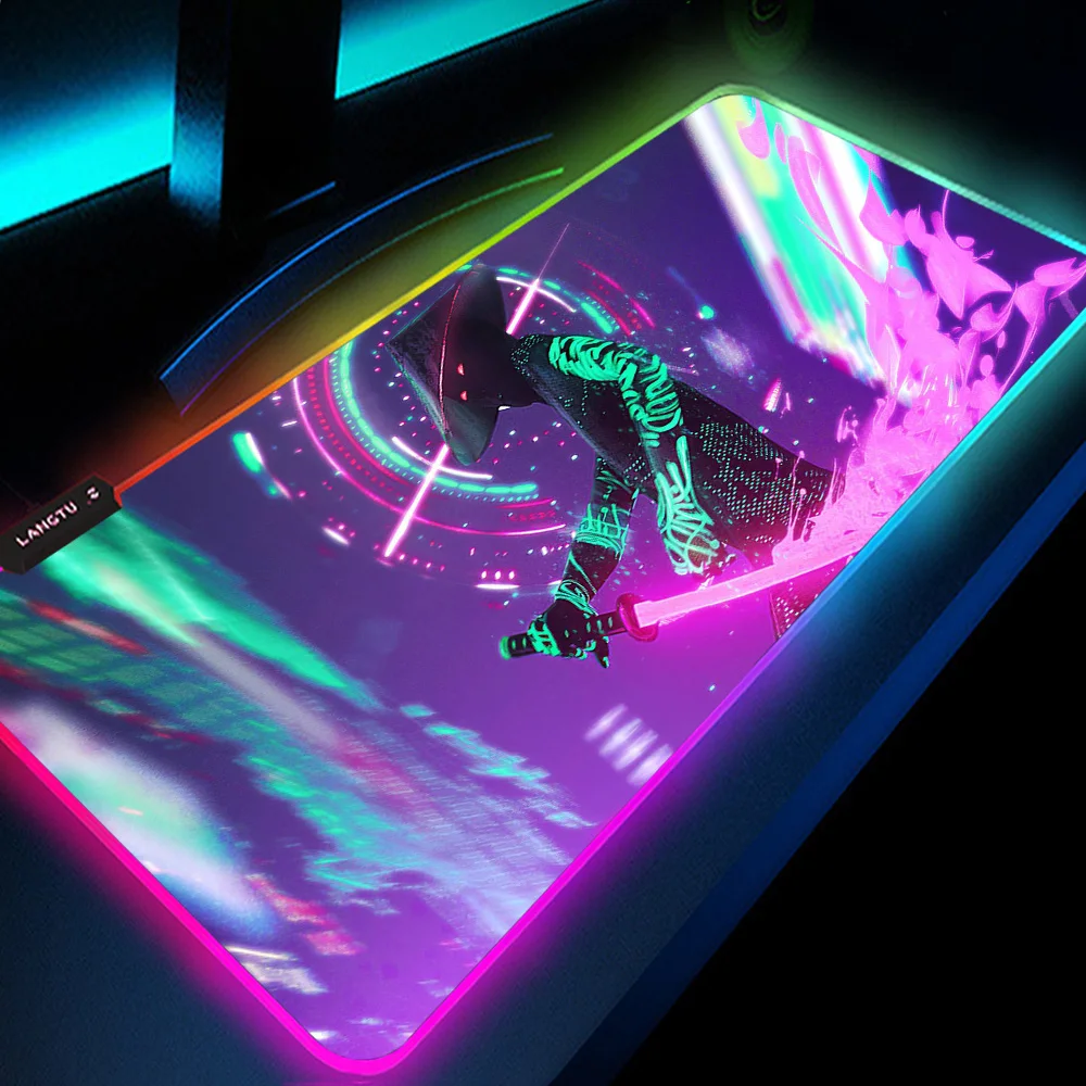 

Neon Night Mouse Pad Romance Luminous Mousepad Durable Lively Simple Fashion LED Mouse Mats Keyboard Pad RGB Rubber Mat Non-slip