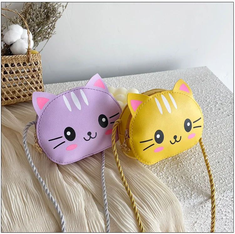 

Bags Kids Baby Purse Cat Girls For Children Leather Shoulder Mini Handbags Coin Wallet Shopping Small Girls Crossbody Cute