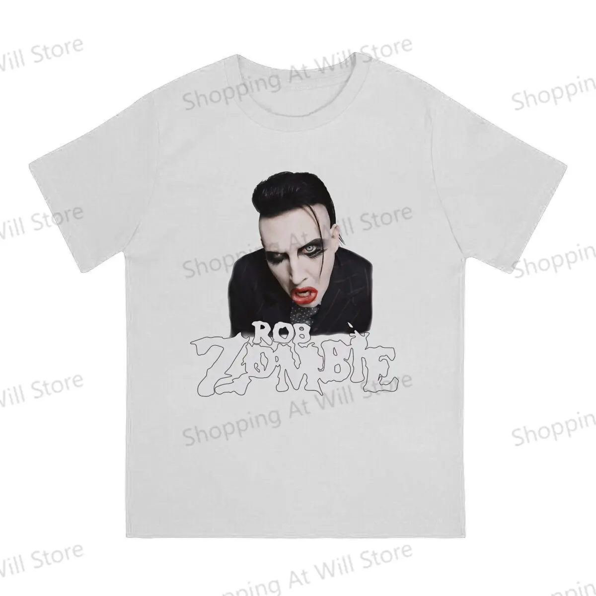 Hot selling in Summer men's and women's casual T-shirts Rob Zombie - Marilyn Manson top Street Clothing S-6XL