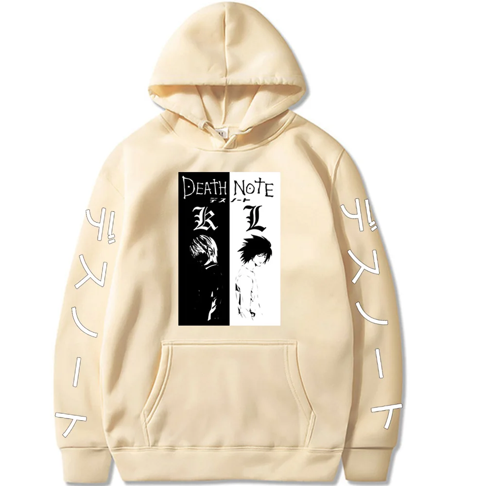 

Casual Harajuku Anime Loose Hoodie Death Note Anime Print Pullover Harajuku Long Sleeve Top Men Women Spring Warm Sweatshirts