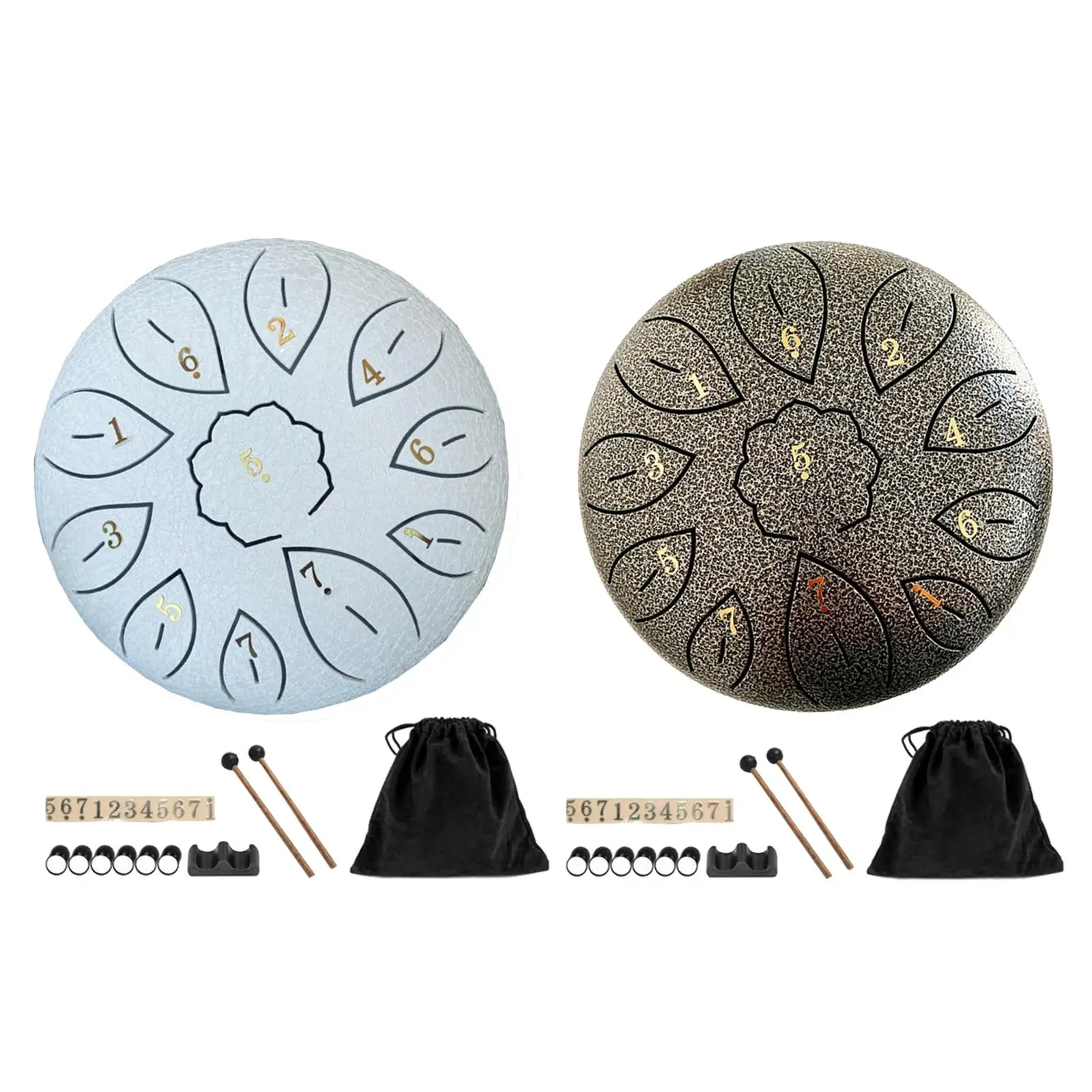 

6" Drum Hand Drum tongue Drums with Bag Mallets,11 Tones little hand Drum for Camping,Yoga,Meditation