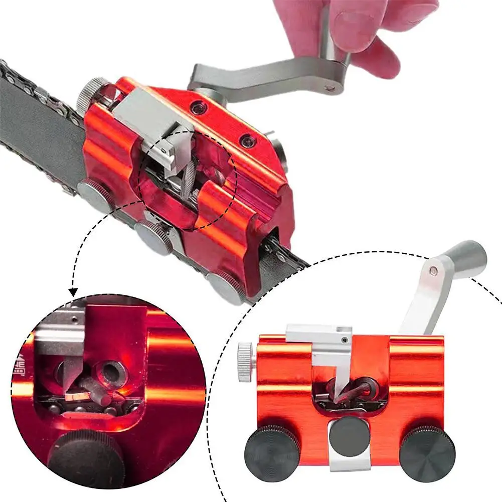 Chainsaw Sharpener Portable Chainsaw Chain Sharpening Jig Hand Chain Grinder With 3pcs Grinding Stone For All Kinds ChainSaws