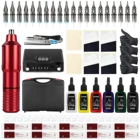 Набор для татуировки, ротационная машинка для татуировок с тату-боксом, набор мачт, картридж для перманентного макияжа, иглы, инструменты для татуировки и боди-арта