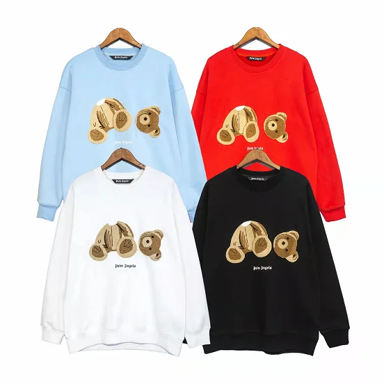 

Palm Angels 22SS Autumn Winter Hoodie Men's and Women's Lovers Bear Letters Plus Velvet Casual Sports Jacket Sweater Sweatshirts