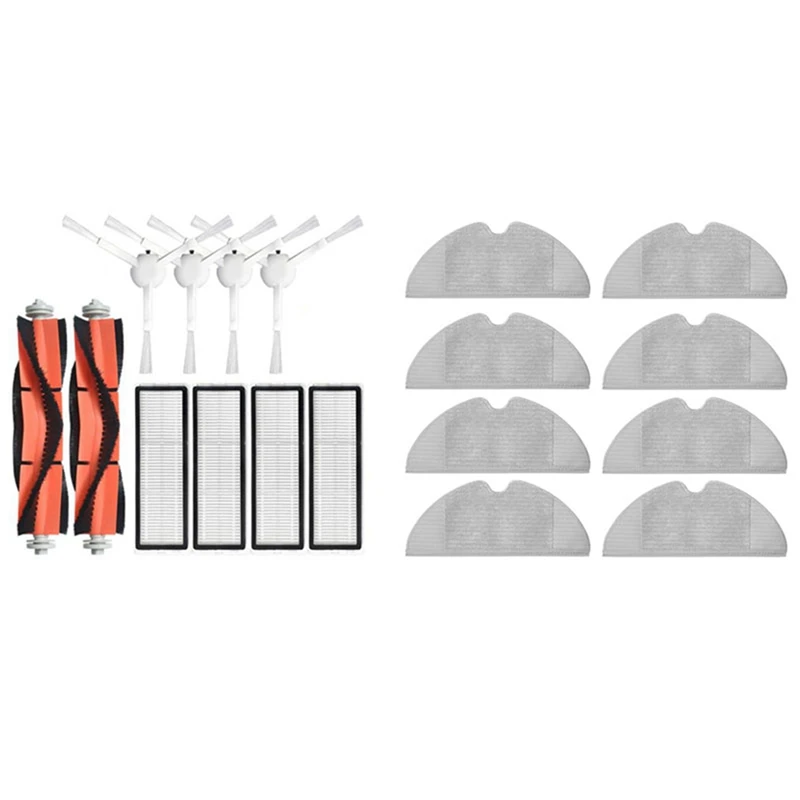 

8X For Xiaomi Robot Vacuum Mop Cloth & 1Set For Xiaomi Dreame F9 Robot Roller Side Brush Hepa Filter Mop Cloth Parts