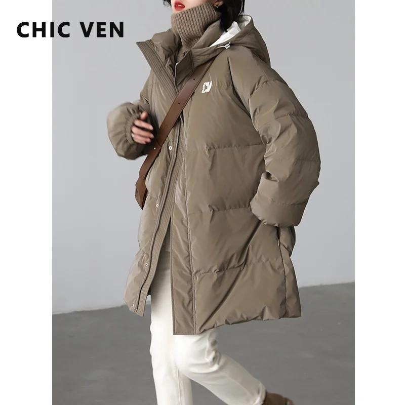 

Женский Повседневный пуховик с капюшоном, уличная одежда, длинная куртка на белом утином пуху 90, утепленная женская парка, теплая зимняя вер...