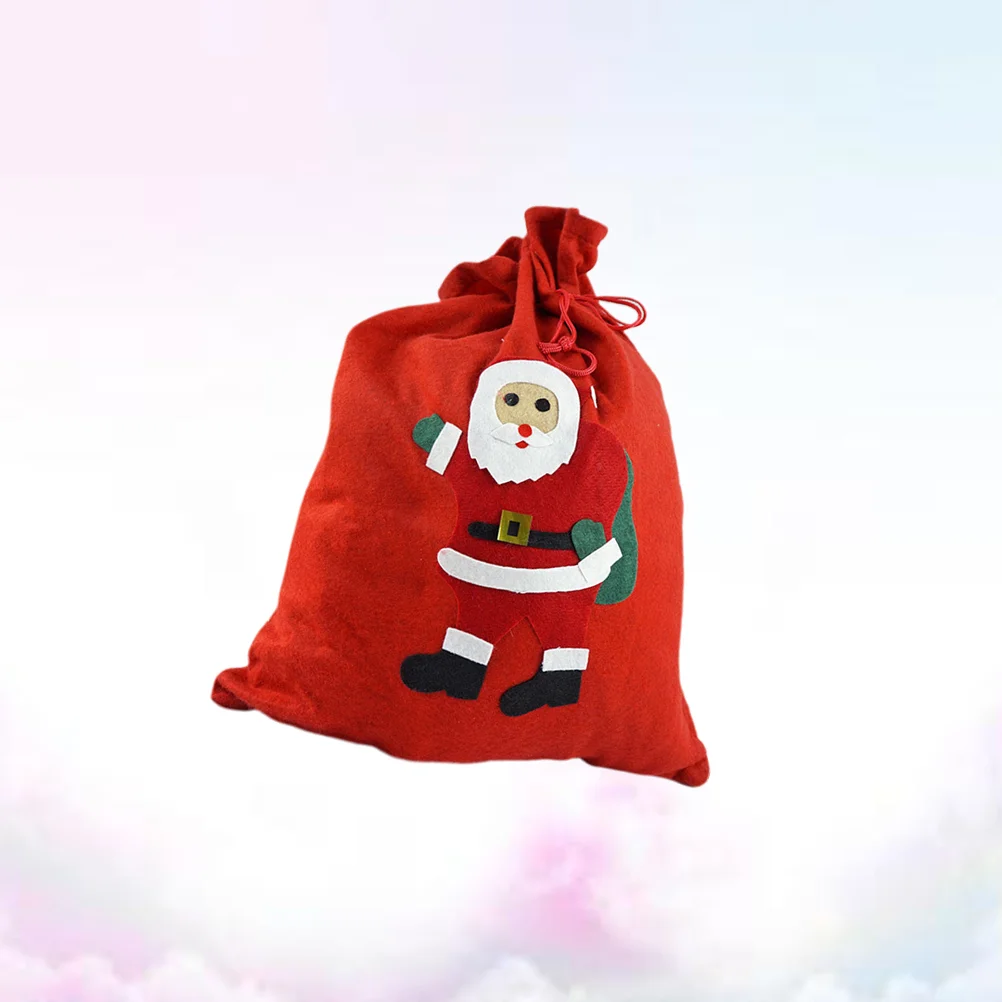 

Christmasbagsanta Woven Non Drawstring Candy Cookie Presents Gift Jewelry Giant Sacks Fabric Partyoversized Treat Present Big