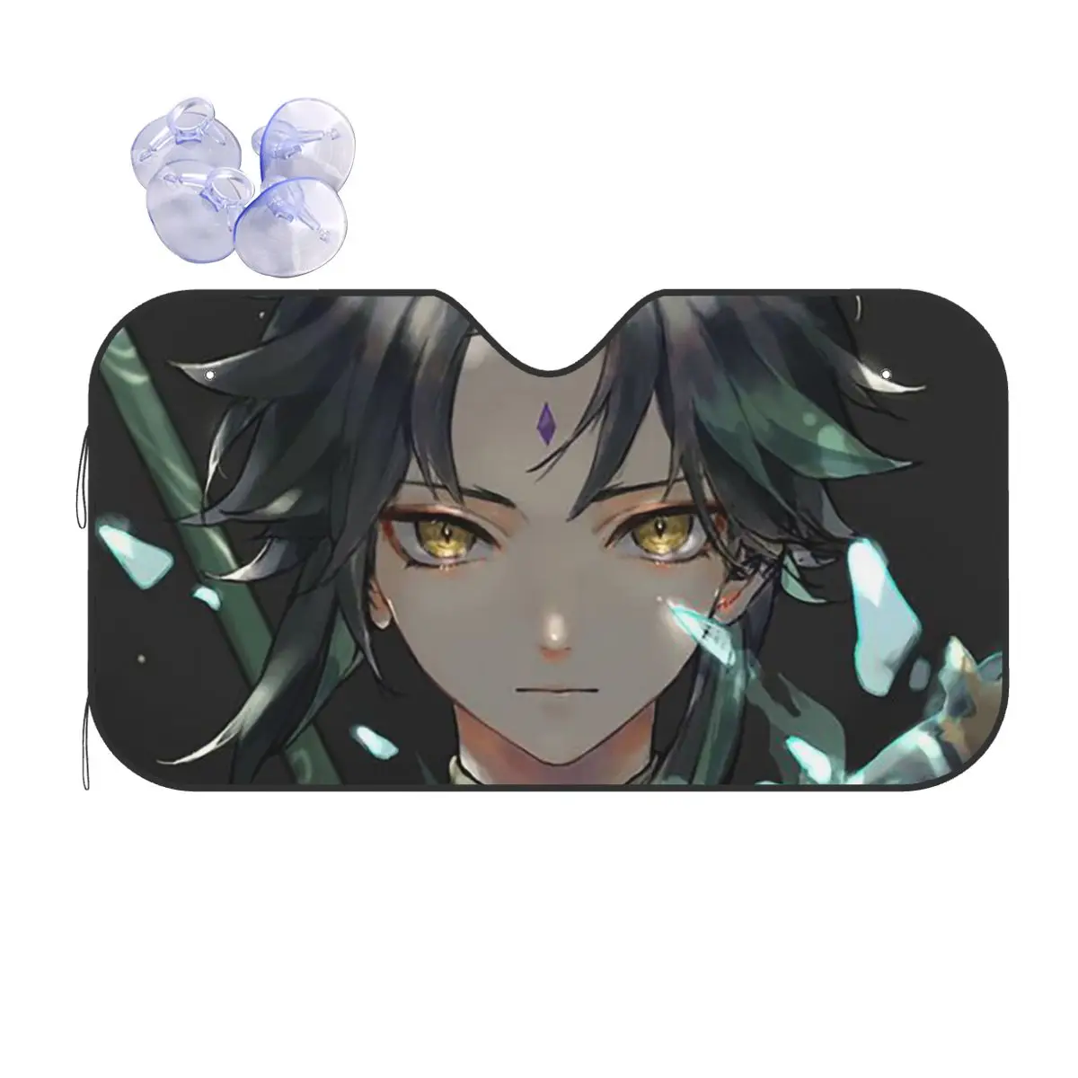 

Genshin Impact Xiao портрет складной солнцезащитный козырек для лобового стекла 70x130 см Аниме игровая пленка для автомобильного окна чехол для ветрового стекла Стайлинг автомобиля