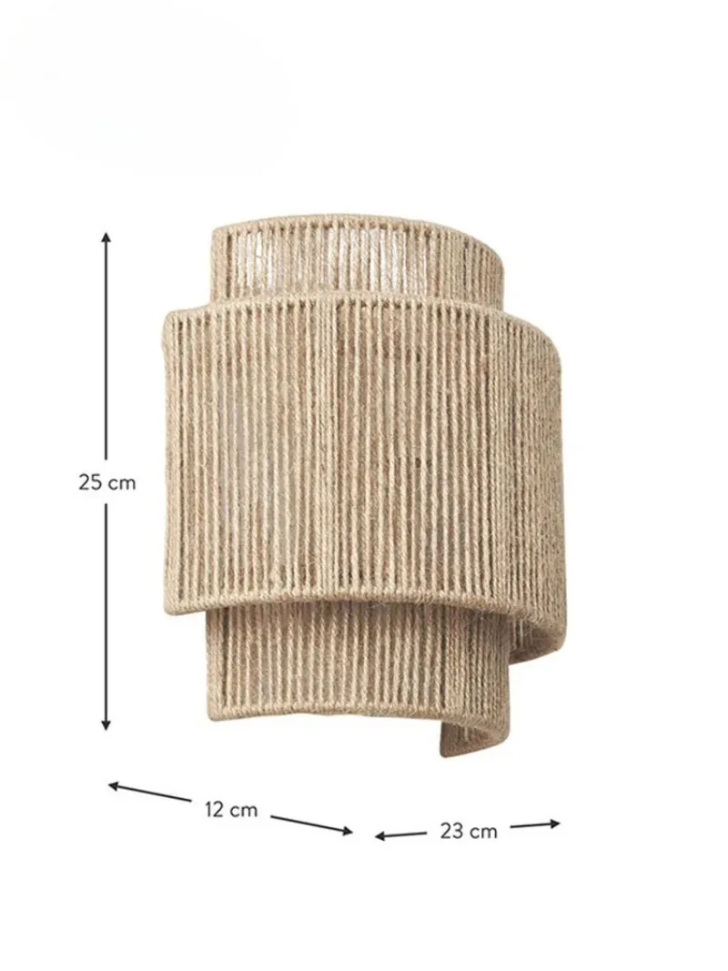 Японский Ретро Плетеный Настенный Светильник Из Ротанга E27 Искусственной