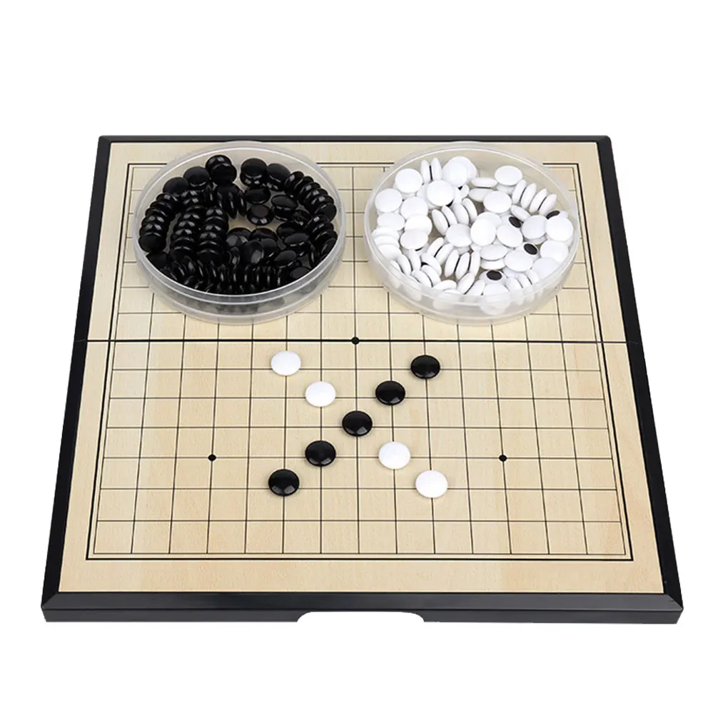 

Folding Go Game Pieces Board Set Traveling Gobang Games Kit Interactive