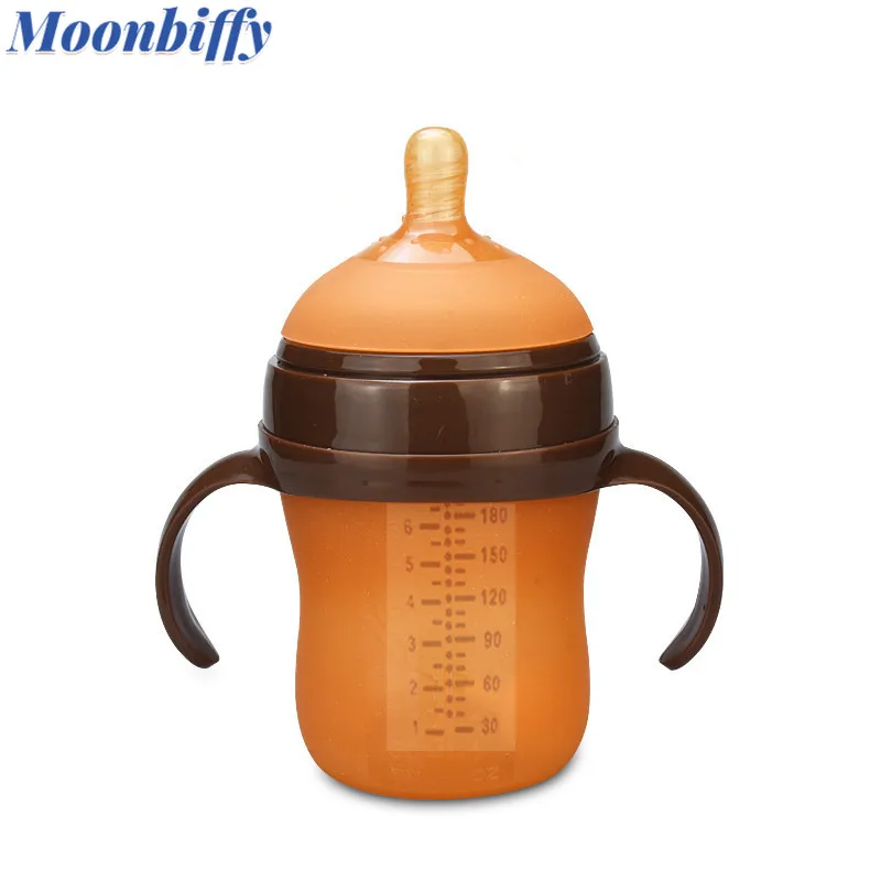 

Baby Silicone Bottle Anti Colic Air Vent Wide Neck Natural Nursing Feeding Bottle for Newborn Infant BPA Free kid Feeding Bottle
