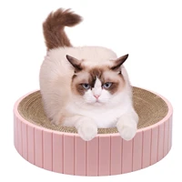 round cat scratching board corrugated scratch pad for cat kitten lounge bed cat training toy wear resistant scratching board