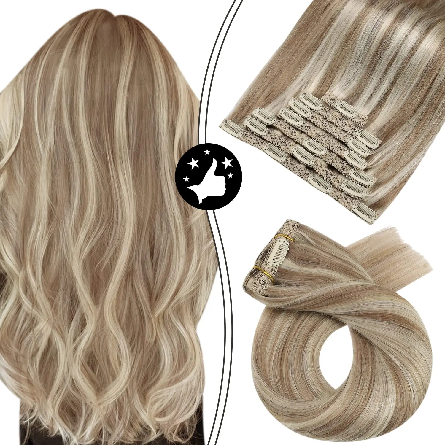 Moresoo Clip in Hair Extensions 100% настоящие человеческие волосы Бразильские Натуральные