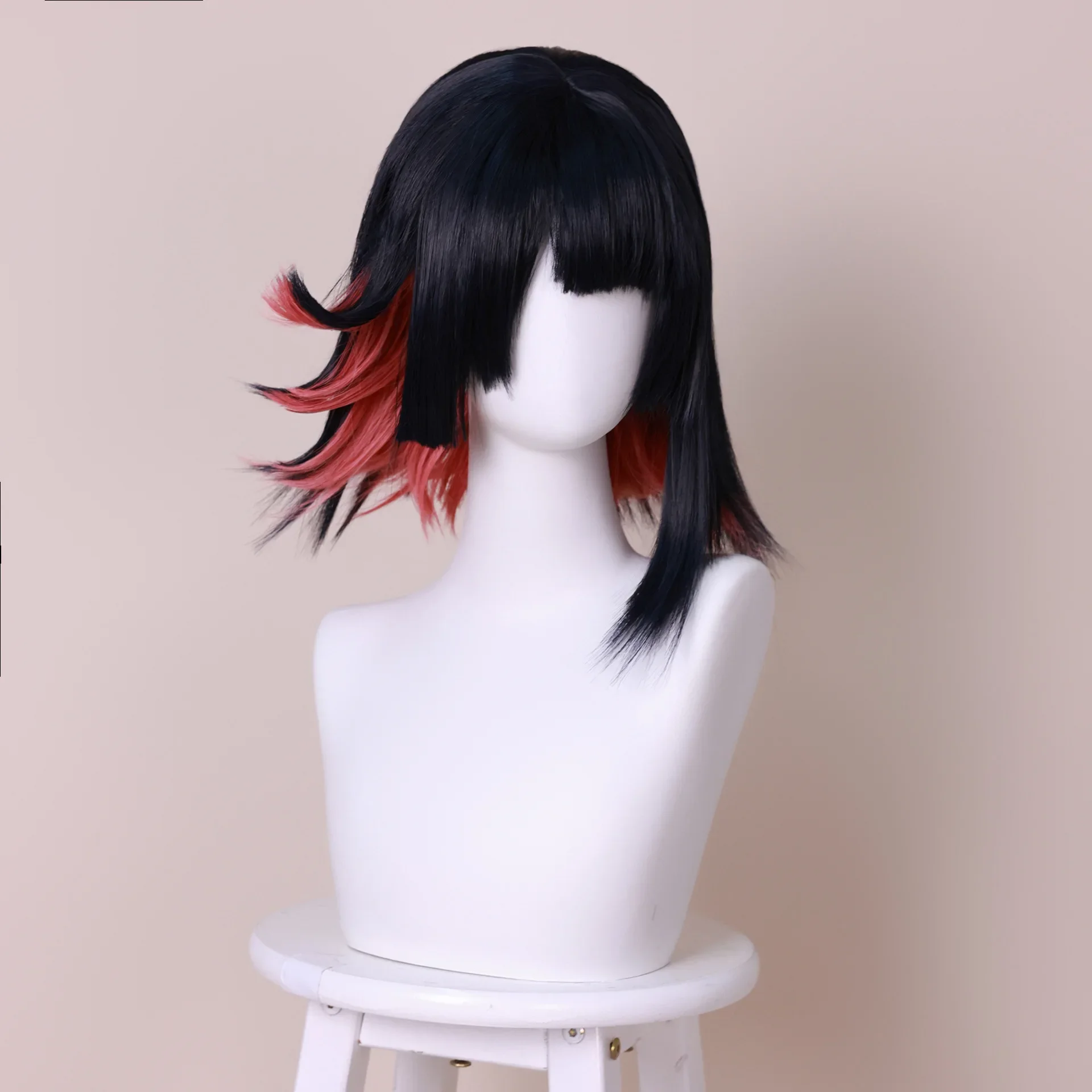 Game Zenless Zone Zero Ellen Joe Cosplay Wig Black Dark Red Mix Short Synthetic Hair Haipin Headwear Women Men Halloween