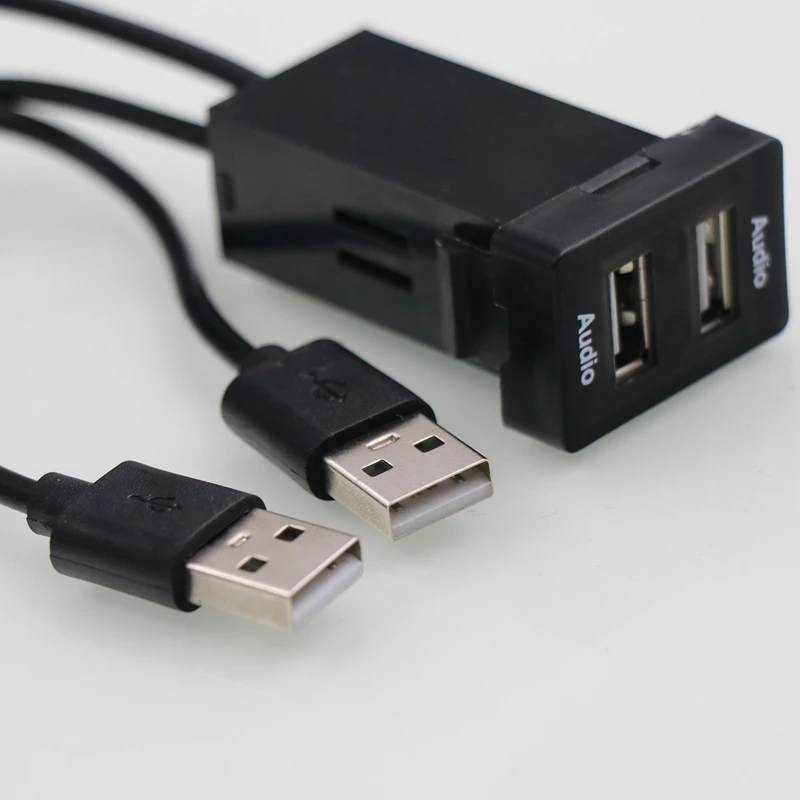 Автомобильный USB-аудиовход двойной USB-аудиоинтерфейс подходит для Toyota Camry Corolla Yaris