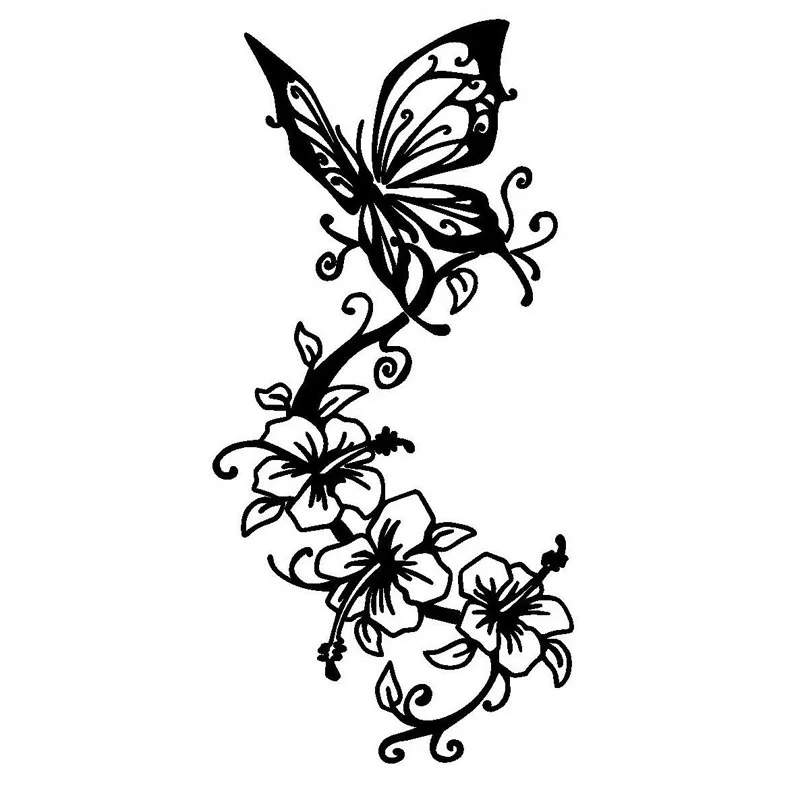 

Car Stickers and Exquisite Butterfly Flower Vinyl Stickers Car Motorcycle Bumper Rear Window Body Decoration Decals,18cm*9cm