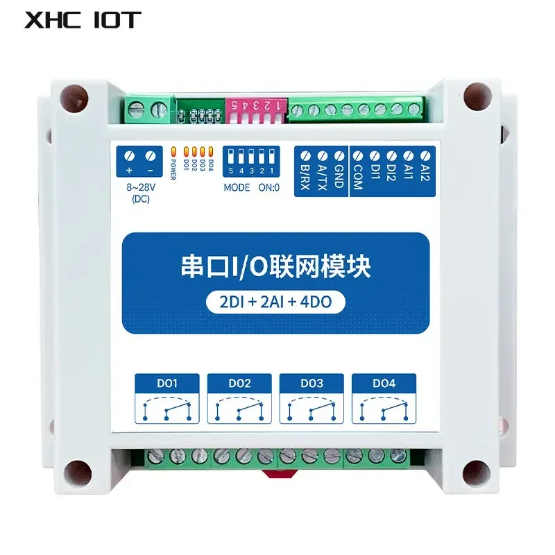 Модули Интернета IOT RS485 ModBus RTU I/O сетевые с последовательным портом 4 переключателя