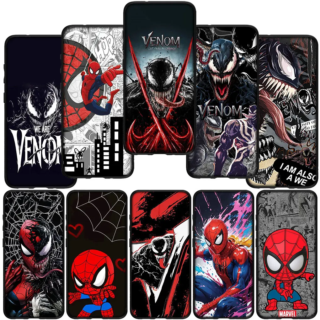 Чехол-паук Marvel Venom Spiderman для Samsung Galaxy S21 S20 Fe S23 S22 Ultra S8 Plus A25 A12 A13 A21S A73 + чехол