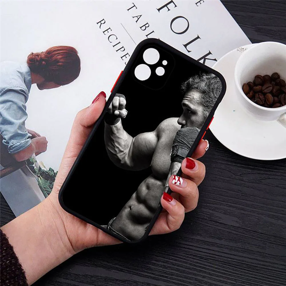 Полупрозрачный чехол для телефона Skin Feel iPhone 16 ProMax 15 14 13 12 11 7 8 Plus SE Mini XR KHabib Nurmagomedov
