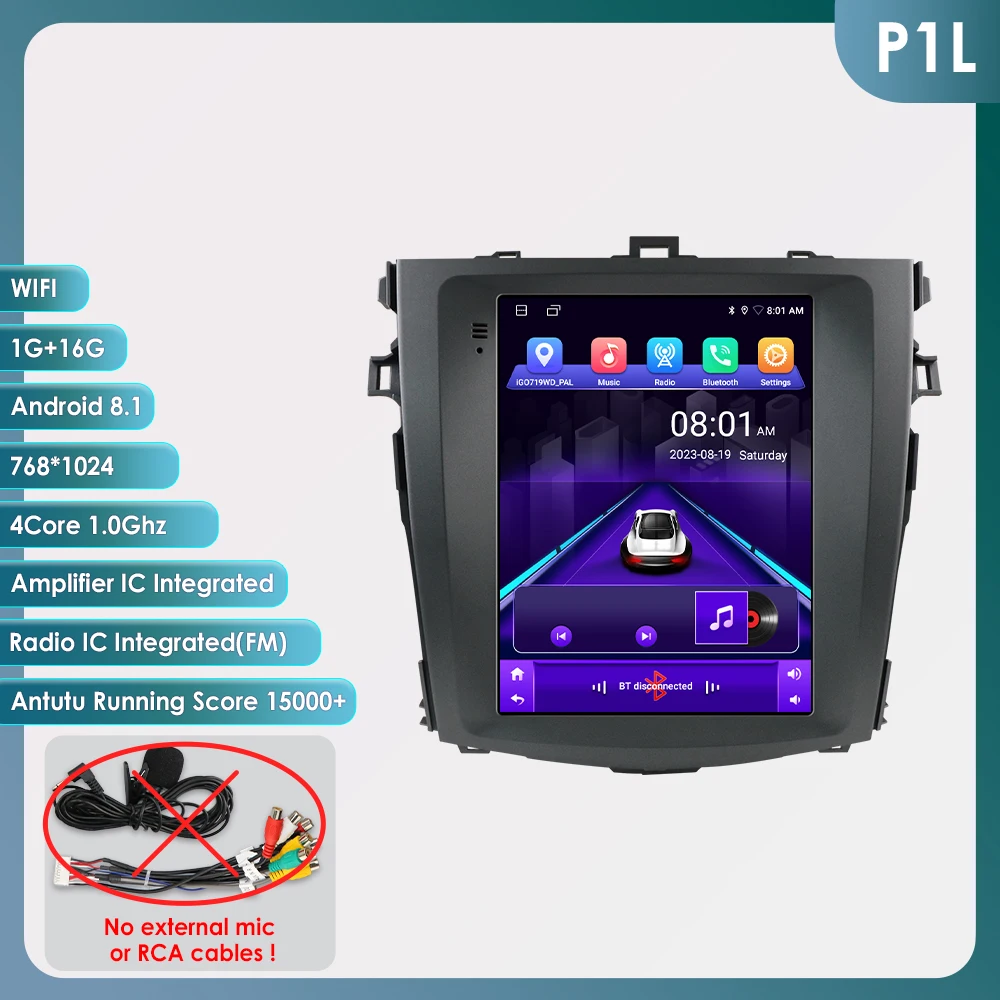 

Мультимедийная Автомагнитола Hizpo для Toyota Corolla E140/150 2006-2013, 2DIN, Android 13