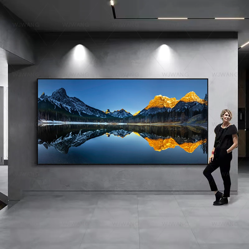 

Modern Art Gold Mountain Landscape Poster HD Print Wall Art Canvas Painting Posters Prints Living Room Home Wall Decor Pictures