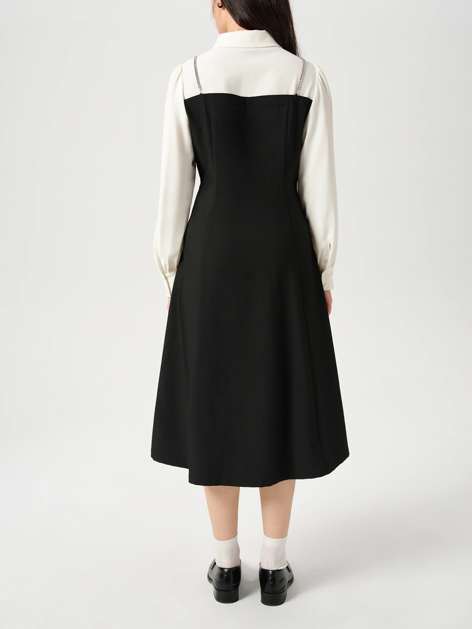 DUSHU женские осенние платья с длинным рукавом офисные темпераментные платья-поло