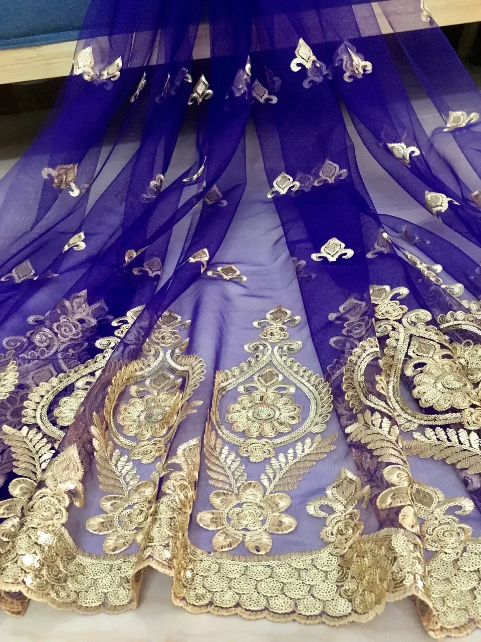 Блестящая африканская французская сетчатая кружевная ткань с блестками для