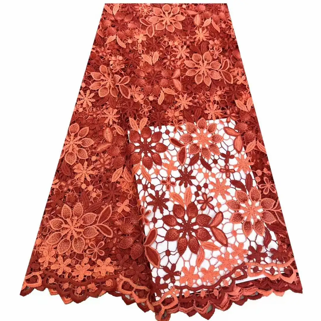 

Высококачественная кружевная ткань, Водорастворимая молочная шелковая вышивка, тюль, сетка «сделай сам», дизайн шитья, свадебное платье, юбка, 5 ярдов, оптовая продажа