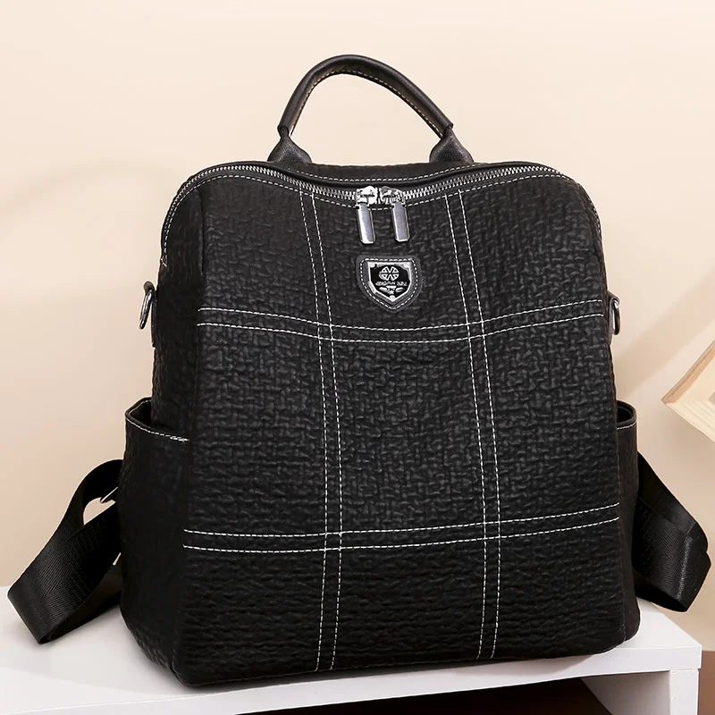 

Double Shoulder Bag Women's Bag New Style Pu Backpack Large Capacity Leisure Women's Backpack