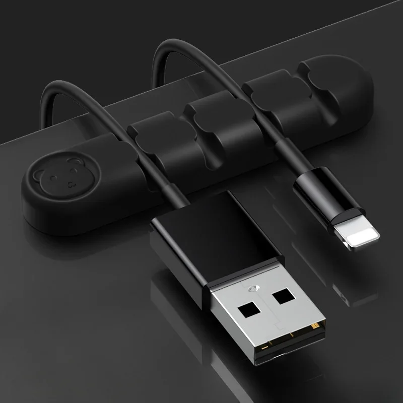 Самоклеящийся силиконовый Магнитный органайзер для кабеля USB гибкий проводов