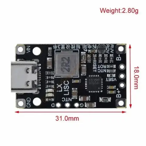 Тип C USB Power Litthium Board Board 2S 3S Краткая зарядка 3.7 В