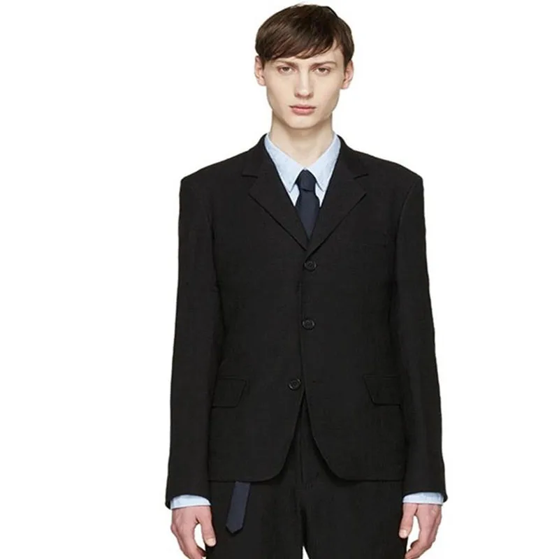 

XS-5XL новая мужская одежда, Модный Тонкий деловой костюм с тремя пуговицами, костюмы для певцов больших размеров