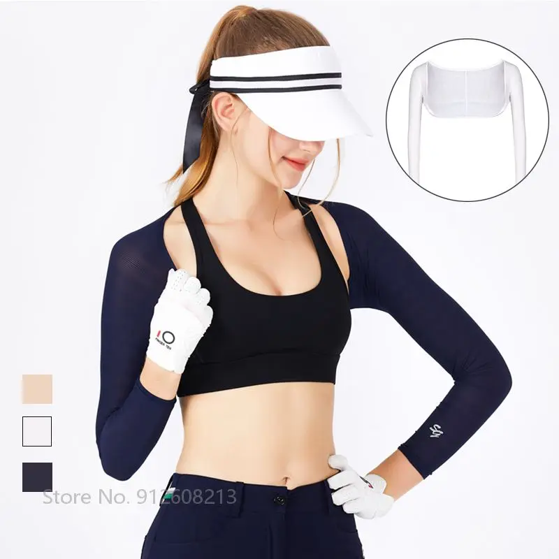 

Swan Love Golf Shawl for Women Long Sleeve Ice Silk Arm Sleeve Sun Protection Golf Shirt Anti-UV Cooling Crop Tops Cycling Arm