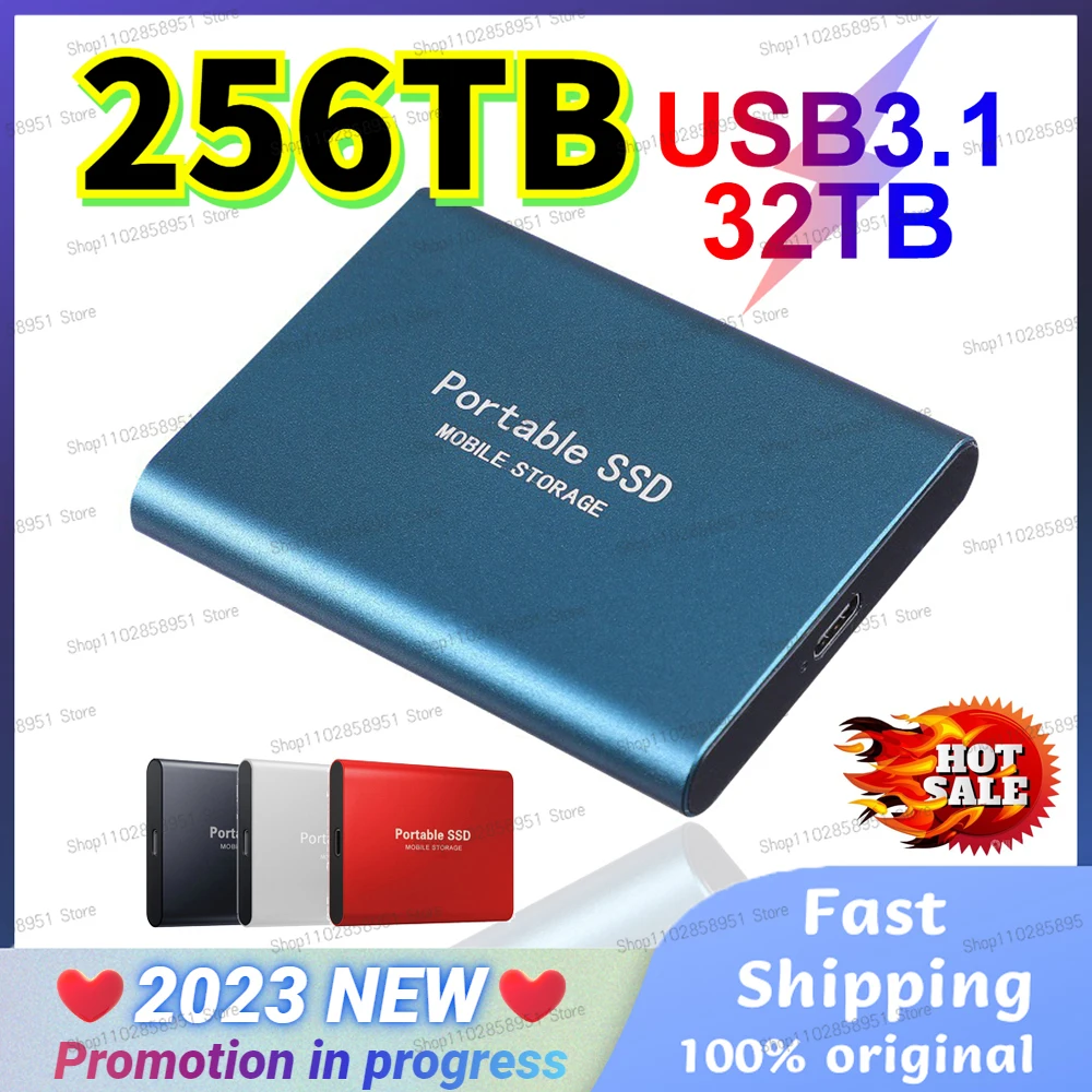 

64TB Brand Original Portable SSD Solid State Mobile External Hard Drive Large Capacity 16TB Mini Ultra-thin Suitable for PS4/PC