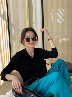 

Women's jcket jckets, round neck, long sleeves, comfortble spring nd utumn ll-mtch csul csul crdign