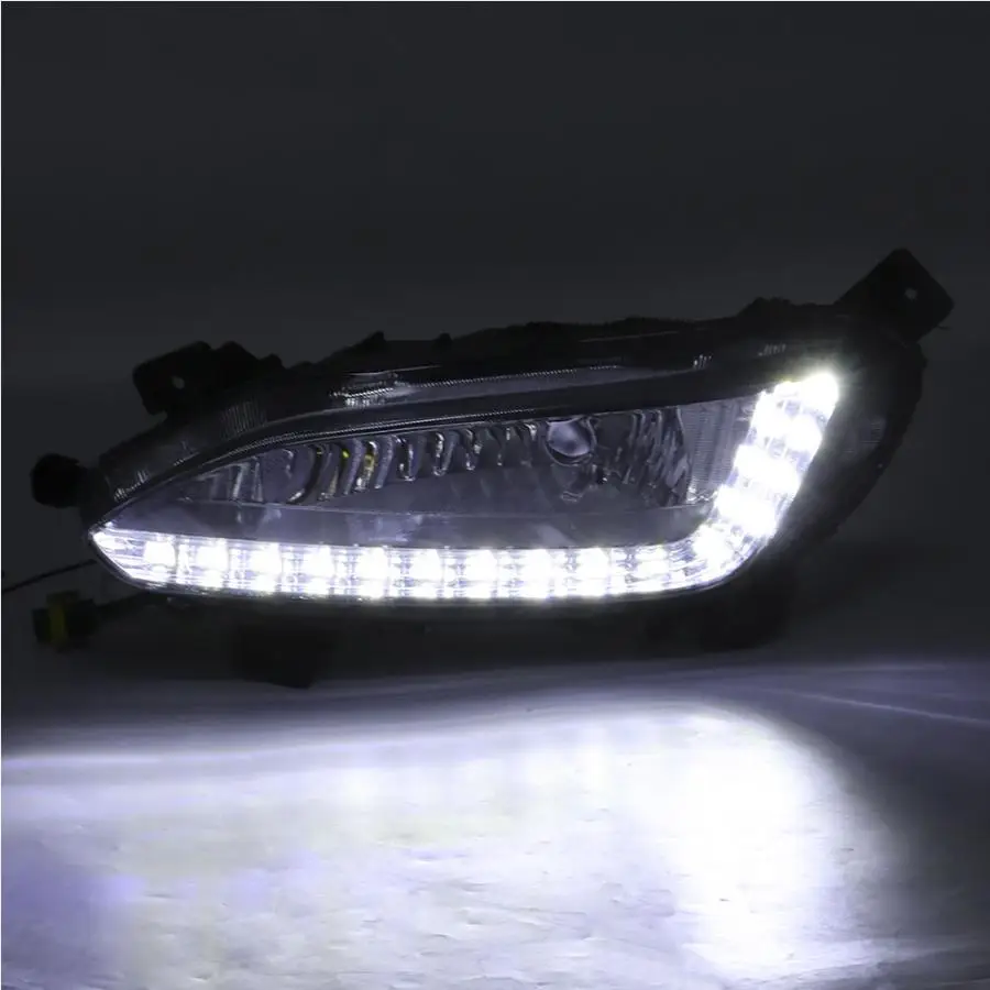 

Противотуманная фара DRL для Hyundai Santa Fe Maxcruz 2013 2014 2015 2016, передний бампер, противотуманная фара, противотуманная фара, дневная ходовая фара