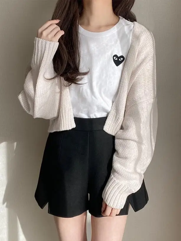 G * L осенняя новинка 2024 японская мода милый однотонный короткий вязаный кардиган