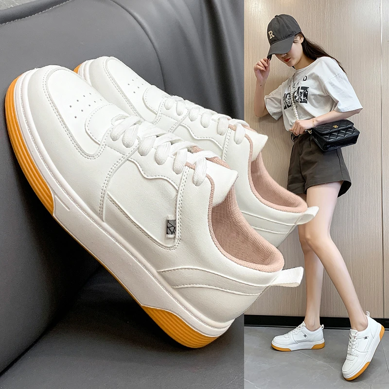 Breathable Women's Casual Shoes Fashion Flat Shoes Non-slip Women's Sports Shoes White Casual Shoes Outdoor Tennis Shoes